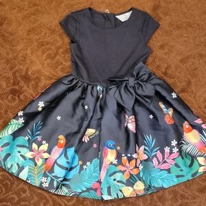 Floral Black Kids Dress